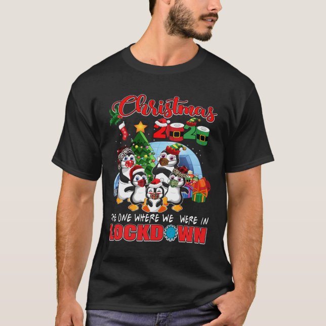 Camiseta O Natal Onde Estávamos Em Pingui Bloqueado (Frente)