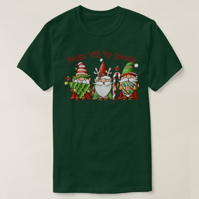 Camiseta O Natal Prende-Se Com Os Meus Gnomos (Frente do Design)