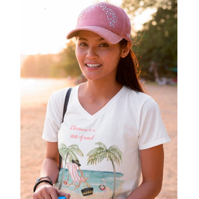 Camiseta O Natal tropical na praia ainda é Natal (Criador carregado)