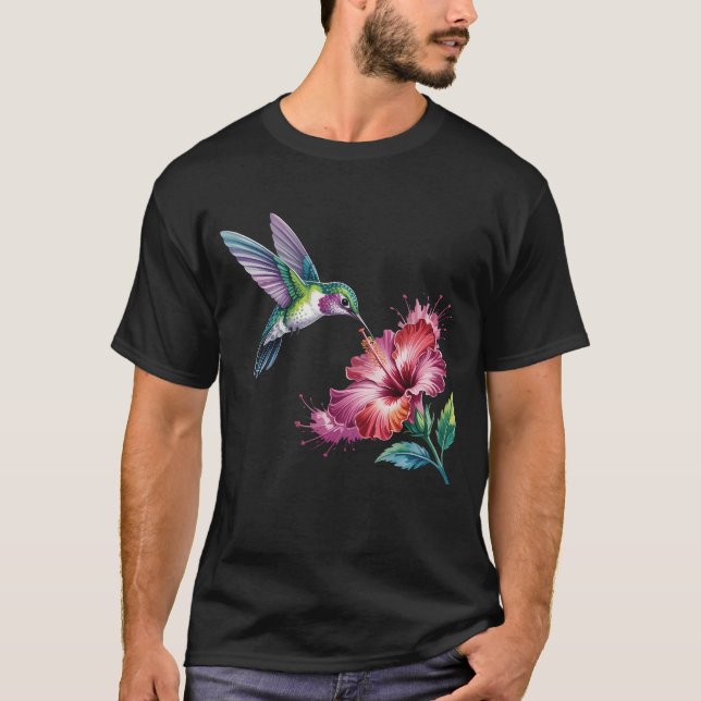 Camiseta O Néctar Do Pássaro Humigno Do Pão Flor (Frente)