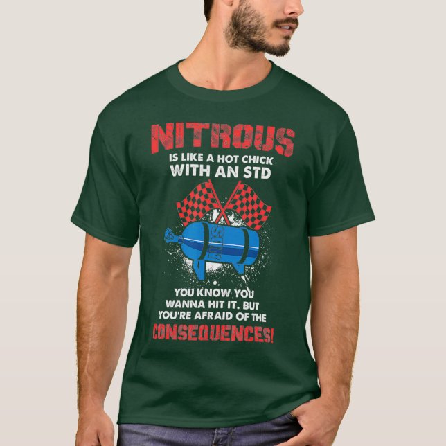 Camiseta O Nitro É Como Um Pintinho Quente Com Uma DST - Ar (Frente)