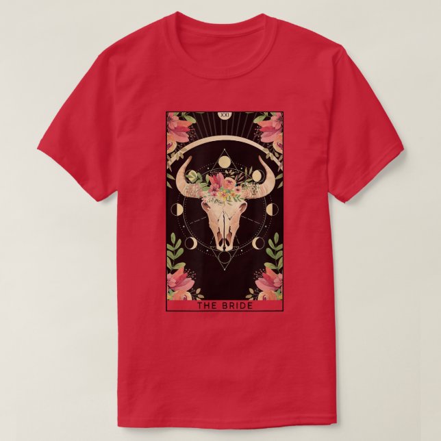 Camiseta O Noivo Cartão Tarot Chá de Noiva Casamento Boho B (Frente do Design)