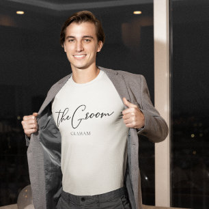 Camiseta O Noivo Personalizado Casamento Chic Minimalista