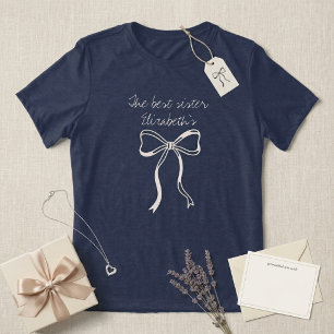 Camiseta O nome da Melhor Irmã Arco Coquette Personalizado