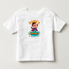 Camiseta O nome do menino é Xth Birthday personalizado