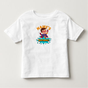 Camiseta O nome do menino é Xth Birthday personalizado