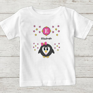 Camiseta O nome do pinguim bonito é amarelo rosa