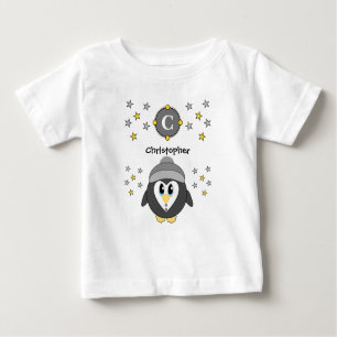 Camiseta O nome do pinguim bonito é cinza amarela