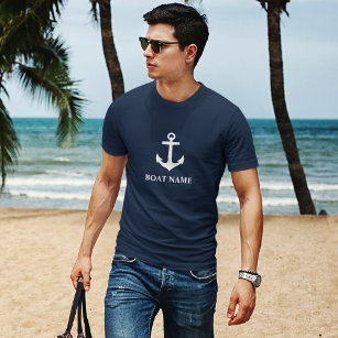 Camiseta O nome do seu barco Anchor Blue