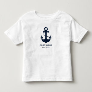 Camiseta O Nome do Seu Barco Âncora Azul