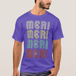 Camiseta O Nome É Meri Em Retro Vintage Disco Engraçado