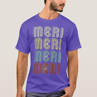 Camiseta O Nome É Meri Em Retro Vintage Disco Engraçado