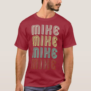 Camiseta O Nome É Mike Em Engraçado Retro Vintage Disco