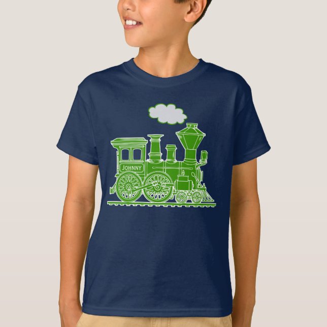 Camiseta O nome feito sob encomenda do trem verde do louco (Frente)