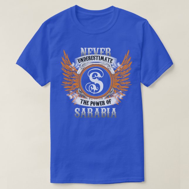 Camiseta O Nome Sarabia Nunca Subestima A Potência O (Frente do Design)
