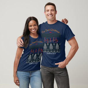Camiseta O nosso primeiro Natal, Sr. e Sra. /Casal novo