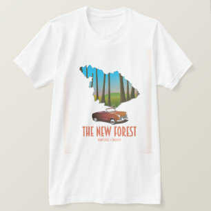 Camiseta O novo mapa da floresta Hampshire Inglaterra