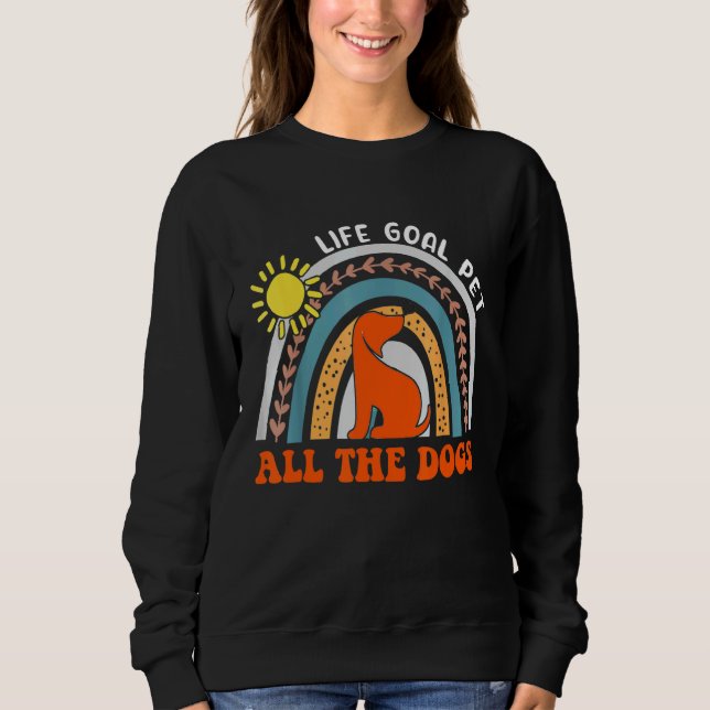 Camiseta O Objetivo Da Vida Pet Todos Os Cães Arco-Íris Par (Frente)