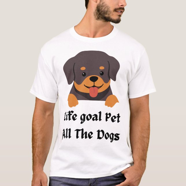 Camiseta O Objetivo Da Vida Pet Todos Os Cães / Pet Todos O (Frente)