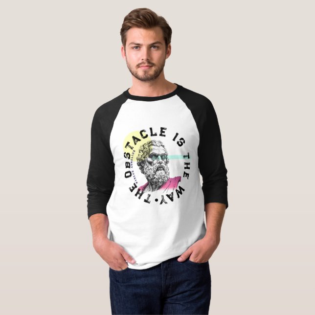 Camiseta O Obstáculo É O Caminho - Citação Marcus Aurelius (Frente Completa)
