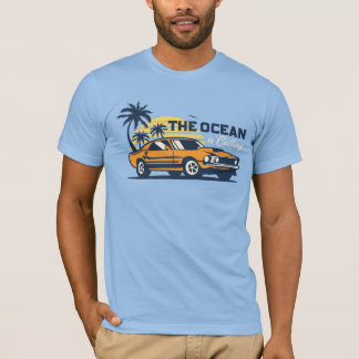 Camiseta O Oceano Está Chamando Retro Car Praia Verão