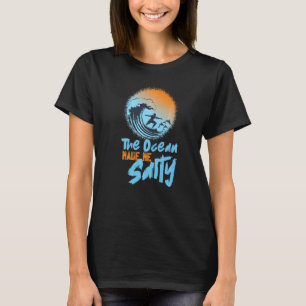 Camiseta O Oceano Me Fez Salgar Retro Beach Summer