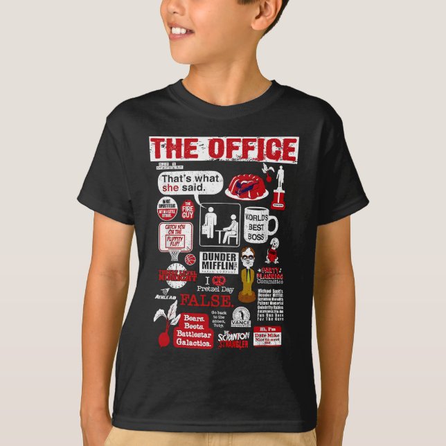 Camiseta O Office Cita Mash-Up Vintage Engraçado (Frente)