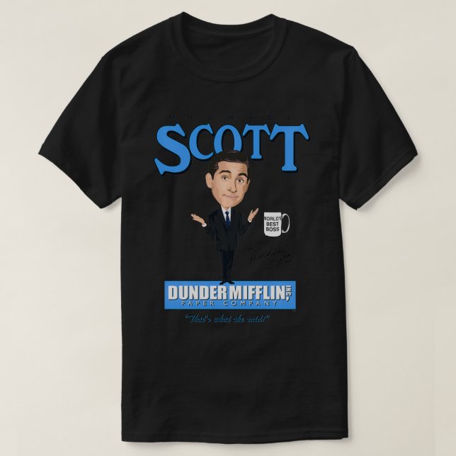 Camiseta O Office Michael Scott Caricature (Frente do Design)