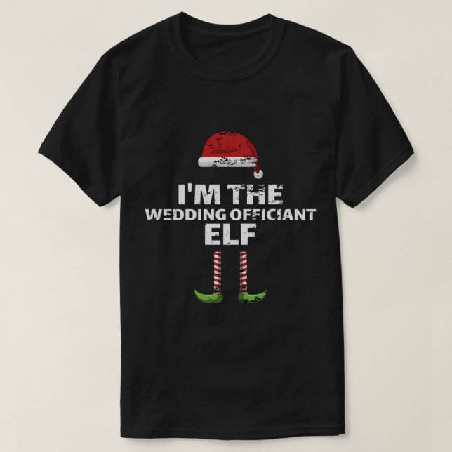 Camiseta O oficial do casamento de Natal elf correspondente (Frente do Design)