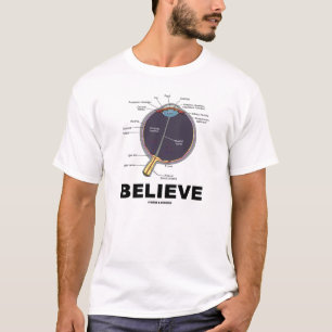 Camiseta O olho acredita (eu acredito o humor anatômico)
