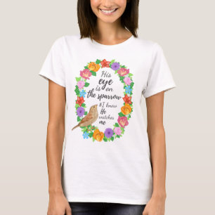 Camiseta O Olho dele está na Camisa-T das Mulheres do Sparr