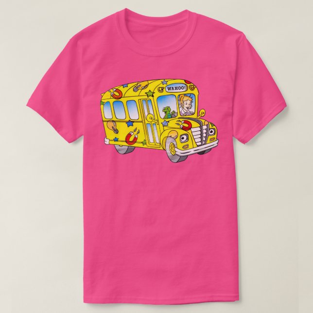 Camiseta O ônibus escolar mágico 1 (Frente do Design)