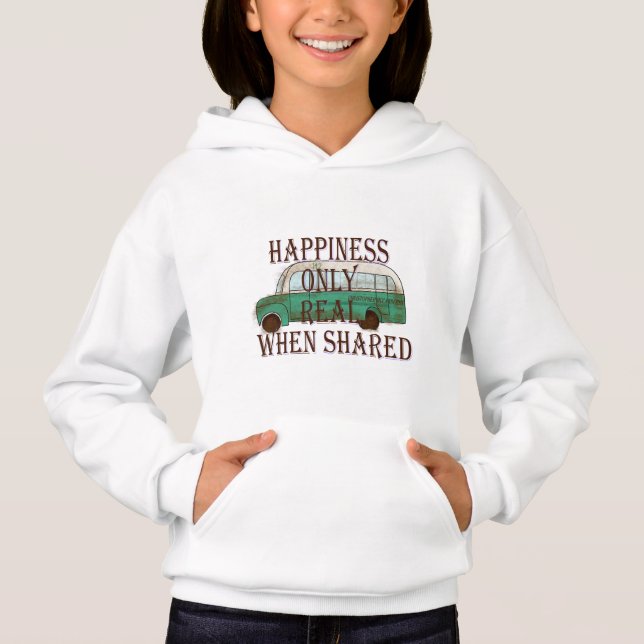 Camiseta O Ônibus Mágico: Felicidade Só é Real Quando Compa (Frente)