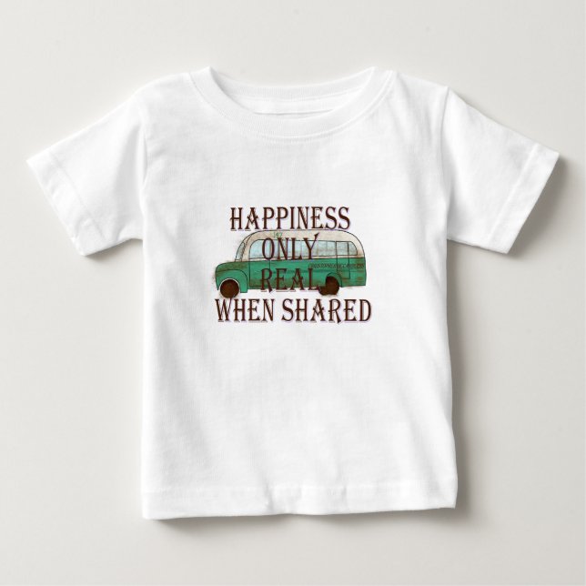 Camiseta O Ônibus Mágico: Felicidade Só é Real Quando Compa (Frente)