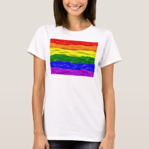 Camiseta O orgulho arco-íris do SlipperyJoe colores líquido