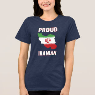 Camiseta O Orgulho Iraniano do Mapa da Bandeira Orgulhosa
