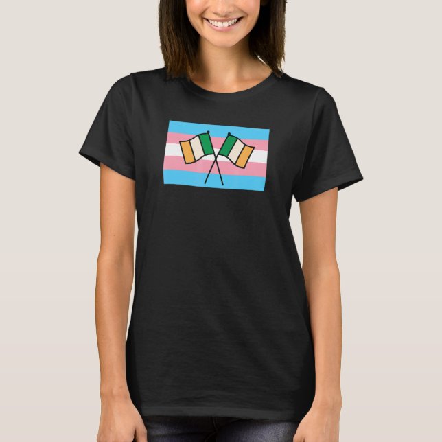 Camiseta O Orgulho Irlandês Transgender Pride Flag Da Rua D (Frente)