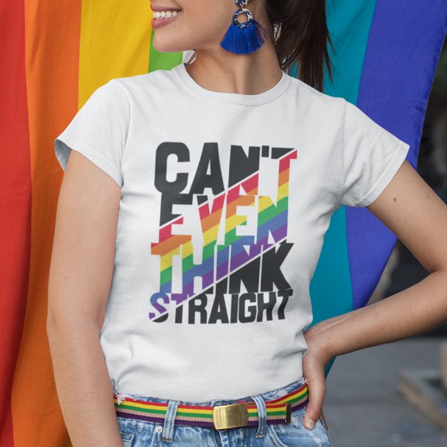 Camiseta O orgulho LGBTQ nem sequer consegue pensar que het (Criador carregado)