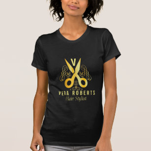 Camiseta O ouro do cabeleireiro Scissor & o negócio do