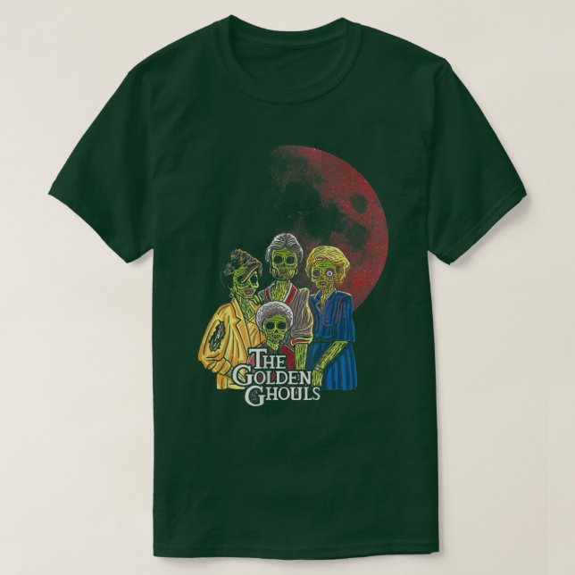 Camiseta O Ouro Ghouls Halloween Zombie Inspirou Art Fu (Frente do Design)