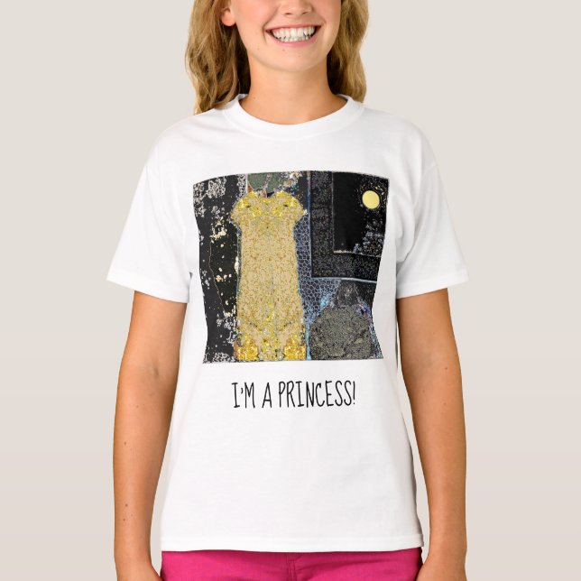 Camiseta O Ouro Vestido "Sou uma princesa" Ruffle T (Frente)