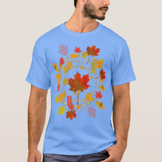 Camiseta O outono Botânico Deixa Fal Colorida Floresta Natu