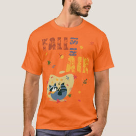 Camiseta O Outono Está no Ar Guaxinim de Outono