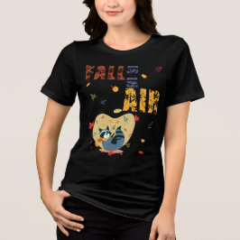 Camiseta O Outono Está no Ar Guaxinim de Outono