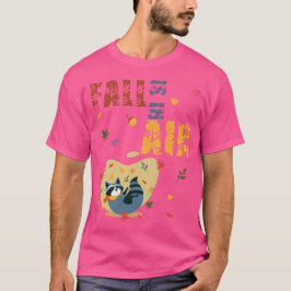 Camiseta O Outono Está no Ar Guaxinim de Outono