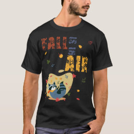 Camiseta O Outono Está no Ar Guaxinim de Outono