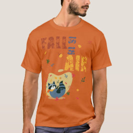 Camiseta O Outono Está no Ar Guaxinim de Outono