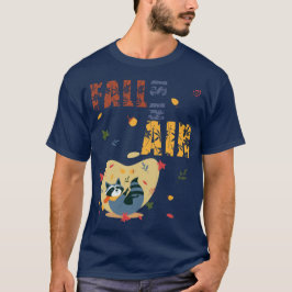 Camiseta O Outono Está no Ar Guaxinim de Outono