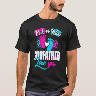 Camiseta O Padrinho Cor-De-Rosa Ou Azul Te Ama O Sexo De Um