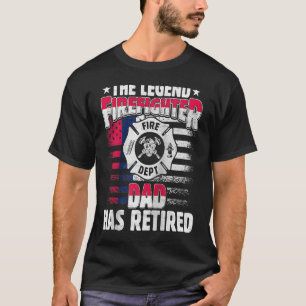 Camiseta O Pai Da Lenda Bombeiro Aposentou-Se Da